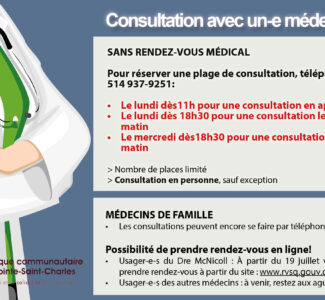 Consultation avec un-e médecin : quelques changements